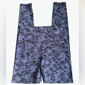 Athleta Textured Elation Tights Medium Tall Black Blue High Rise 28.5” Inseam